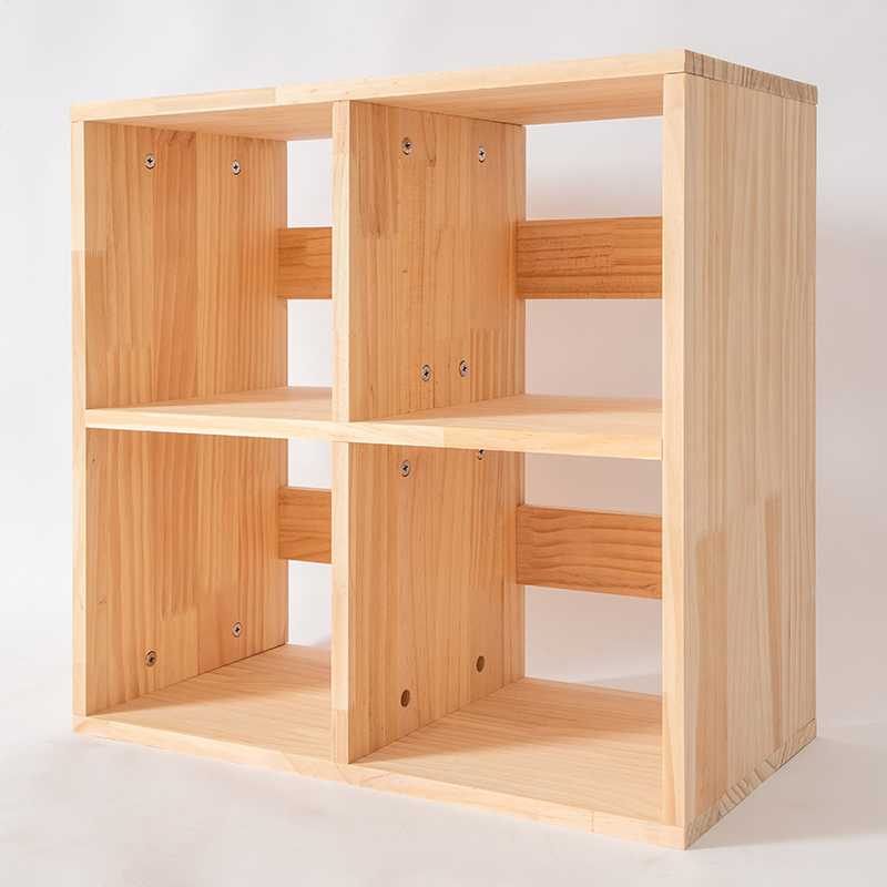 纯实木格子柜自由组合单个落地拼装收纳小方格书柜置物架储物定制