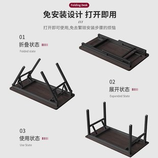 餐桌家用简易出租屋长条小桌子培训课桌长方形 折叠桌子摆摊便携式