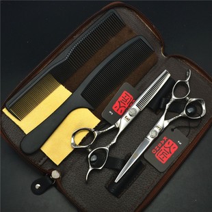 火匠黑色5.5 6寸龙柄刘海打薄美发剪平剪削发牙剪发廊专业理发剪