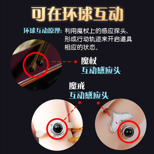 环球互动魔杖哈利波特周边可互动魔法棒影城赫敏卢娜戒指感应头