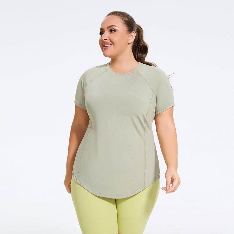 欧美大码宽松运动上衣女t恤速干衣透气显瘦健身衣跑步瑜伽服短袖,运动/瑜伽/健身/球迷用品,瑜伽t恤,淘宝优惠券,粉丝福利购,淘宝优惠卷