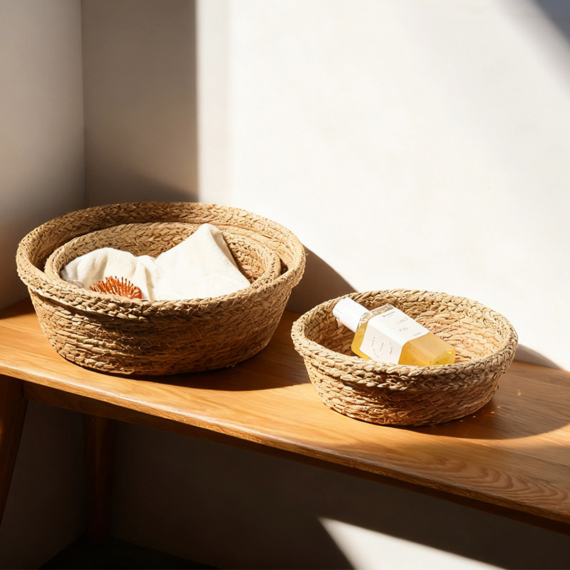 oakliving草编收纳篮手工编织篮子桌面整理篮家居装饰篮杂物收纳,收纳整理,其他收纳篮,淘宝优惠券,粉丝福利购,淘宝优惠卷