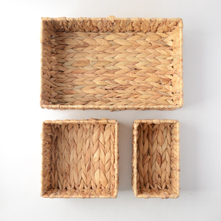 oakliving草编收纳筐ins风网红拍摄道具水葫芦手工编织手提篮买菜