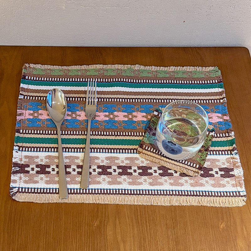 oakliving中式高级轻奢棉绳编织餐垫家用桌面保护隔热防烫杯垫,居家布艺,餐垫,淘宝优惠券,粉丝福利购,淘宝优惠卷