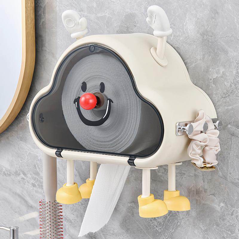家用云朵洗脸巾收纳盒卫生间抽纸盒免打孔壁挂式多功能防尘纸巾盒,收纳整理,首饰盒,淘宝优惠券,粉丝福利购,淘宝优惠卷