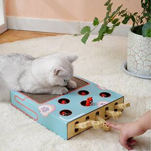 猫抓板逗猫玩具打地鼠瓦楞纸多功能宠物猫猫咪猫猫用品