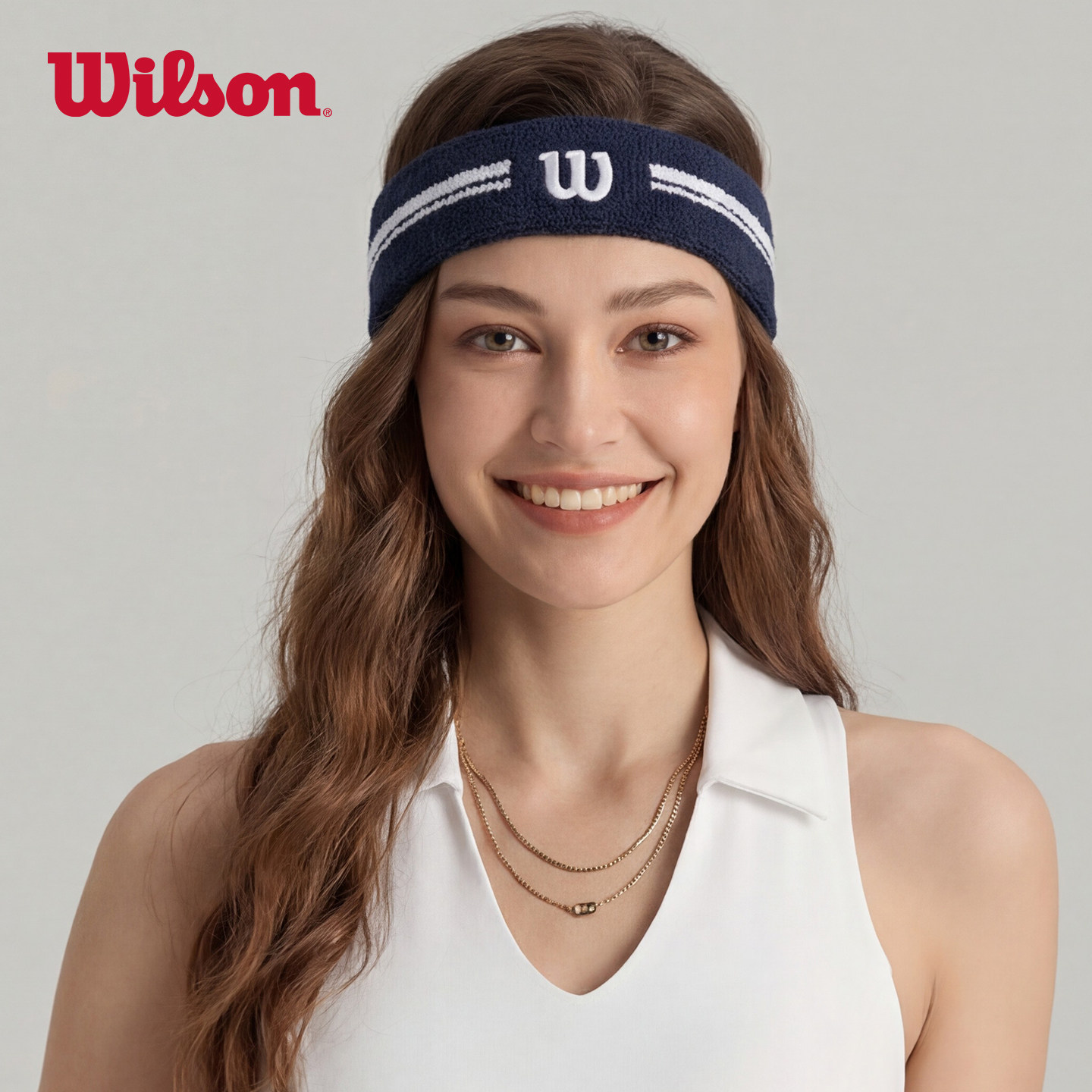 Wilson威尔胜官方网球发带百搭潮流运动头带吸汗弹力贴合男女通用