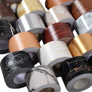 速发x楼梯踢贴线三角墙布收边美缝贴带边胶脚遮瑕黑色墙木纹贴条