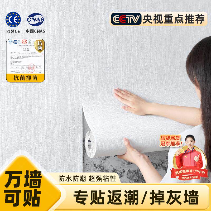现货掉灰b墙专用墙纸自粘立体装饰壁纸遮丑翻新防水防潮卧室贴纸