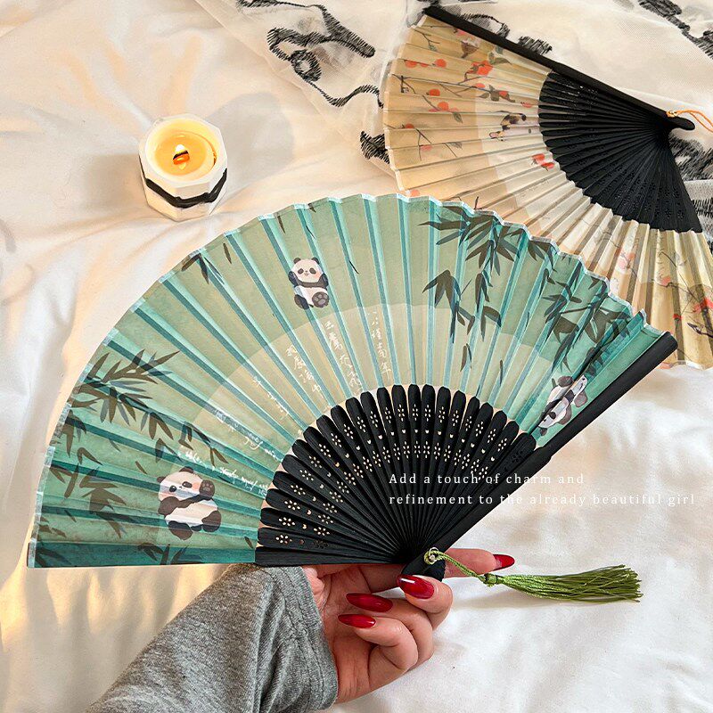 速发扇子国风新中式折扇夏天汉服旗袍马面裙配饰舞蹈扇随身便携小