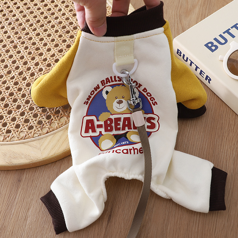 速发泰迪四衣脚服带牵引环比瑞高颜值韩系外套雪纳熊冬天保暖卫衣