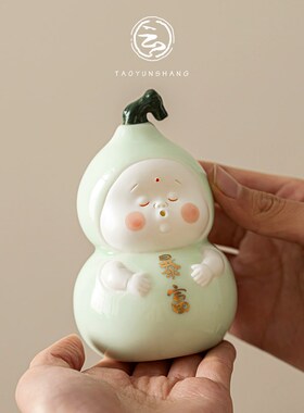 速发创意可爱精芦暴富招财陶瓷摆葫件品家居饰品桌面工艺品办公室