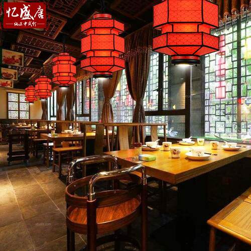 现货新中式e小吊灯中国风饭厅茶楼过道走廊饭店红灯笼火锅店吊灯