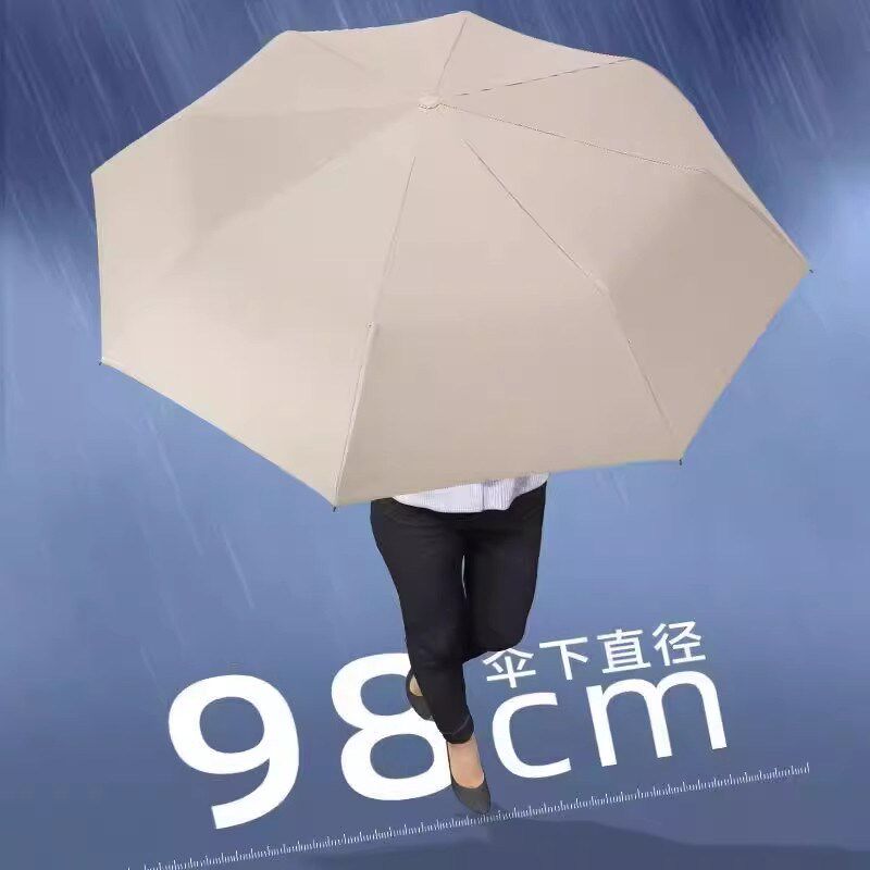 速发手动黑胶太伞紫外线雨伞男晴雨两用全自动防晒防遮加固绿色