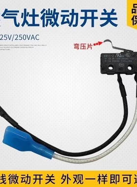 品牌通用燃气灶总成微动开关熄火保护黑色小微控两线开关煤气灶具