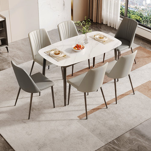 芝华仕小户型家用岩板餐桌椅