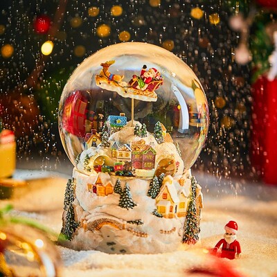 德国雪花水晶球蓝牙音箱八音盒