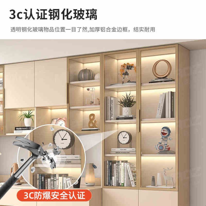 实木书桌书架一体桌带书柜组合现代简约学习桌家用台式办公电脑桌图片