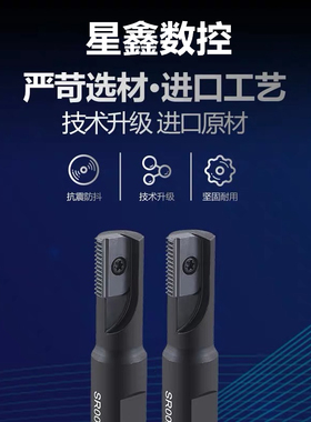 加工中心螺纹铣刀数控多齿牙梳铣刀SR0012F14/21 30H21螺纹铣刀杆