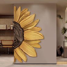 向日葵玄关装饰画带灯转角过道走廊挂画背景墙太阳花入户门厅壁油