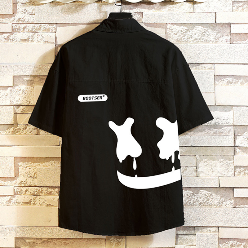 衬衫男夏季短袖潮流涂鸦半袖衬衣大码胖子潮牌时尚高级感寸衫中袖,男装,衬衫,淘宝优惠券,粉丝福利购,淘宝优惠卷