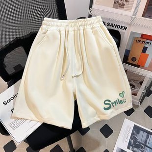 男百搭高街头oversize运动休闲简约五分裤 新款 设计感字母印花短裤