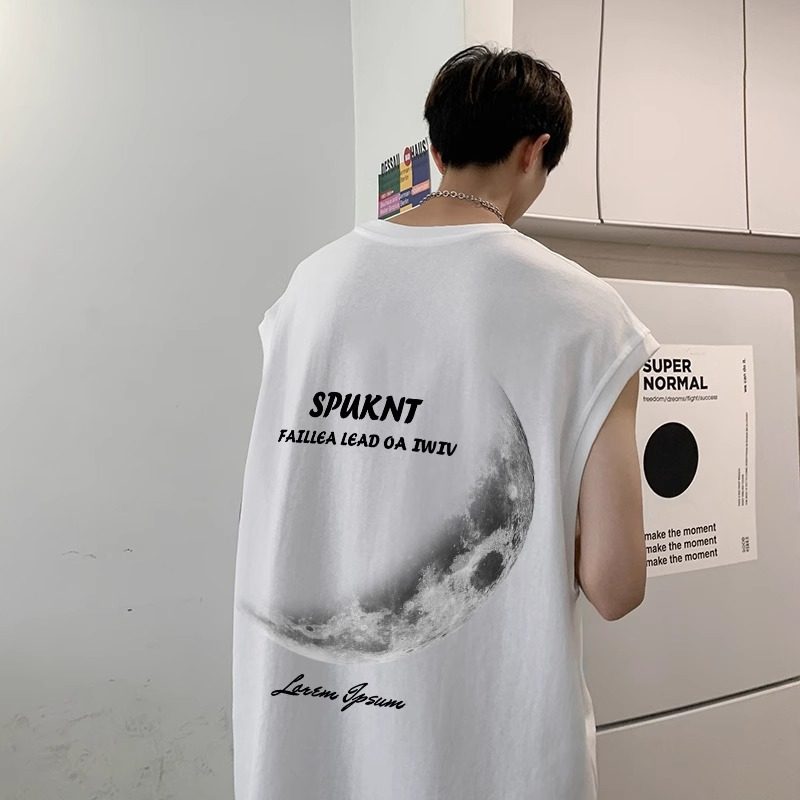 美式痞帅运动背心男款夏季大码图片