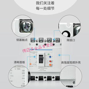 断路器400A总制250A带漏电保护开关NM1LE100A三相四线漏保400 新款