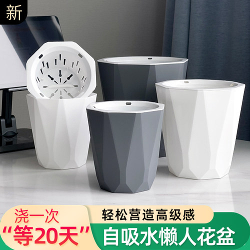 轻奢高级感网红自吸水花盆