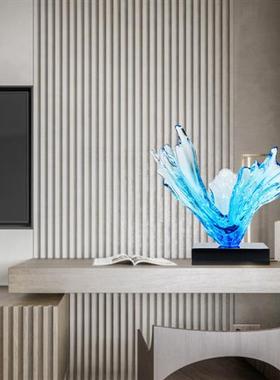 简约现代酒店样板房玄关客厅创意透明树脂雕塑摆件软装艺术品