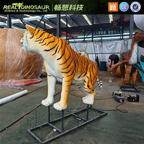 仿真老虎模型机械硅胶老虎机模电动仿真动物丛林猛兽比真实比例