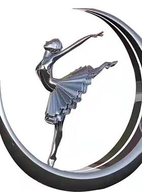 大型不锈钢圆环浪花定制动物园林景观校园地标雕塑建筑售楼处摆件