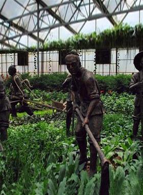 户外玻璃钢人物雕塑定制仿铜树脂广场农耕文化铸铜民风民俗大摆件