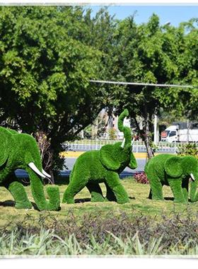 玻璃钢彷真大象雕塑户外彩绘几何动物发光园林景观装饰品摆件大型