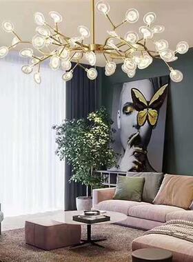 客厅吊灯北欧现代简约led主卧室餐厅灯创意ins网红萤火虫灯具走廊