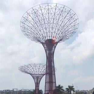 不锈钢树形伞状广场雕塑不锈钢雕塑异形树形叶形廊架户外园林景观