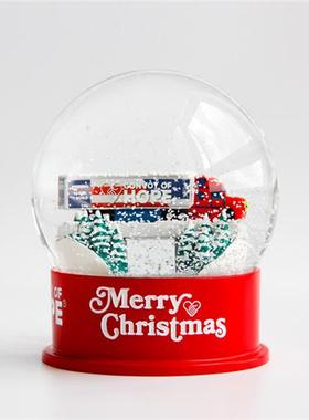 mm树脂雪花球厂家树脂底座水贴纸可印制logo摆件树脂雪花球