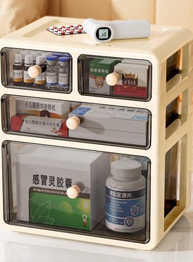 药箱家庭装抽屉式大号药品收纳盒家用大容量药盒常用药多层收纳柜