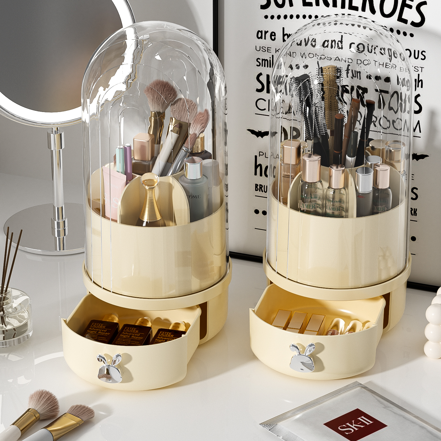 化妆品收纳盒防尘化妆刷