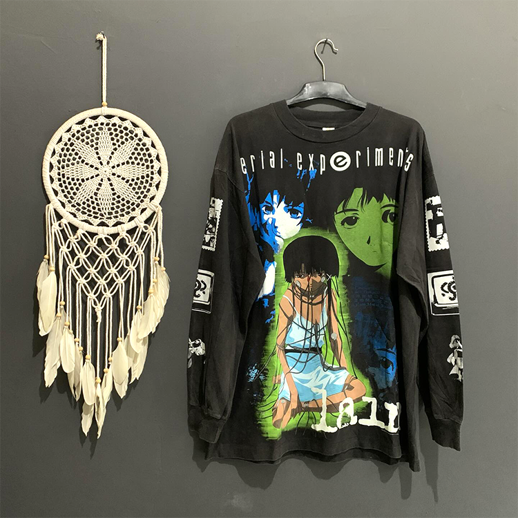 WHO CARE复古大百科  小众连续实验lain流行宽松男女同款长袖T恤