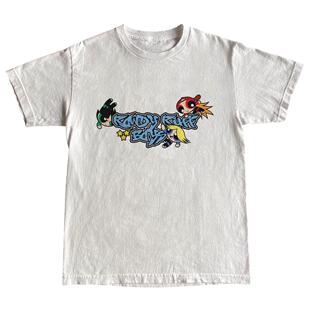 WHO CARE复古大百科the powerpuff girls 飞天小女警休闲短袖T恤