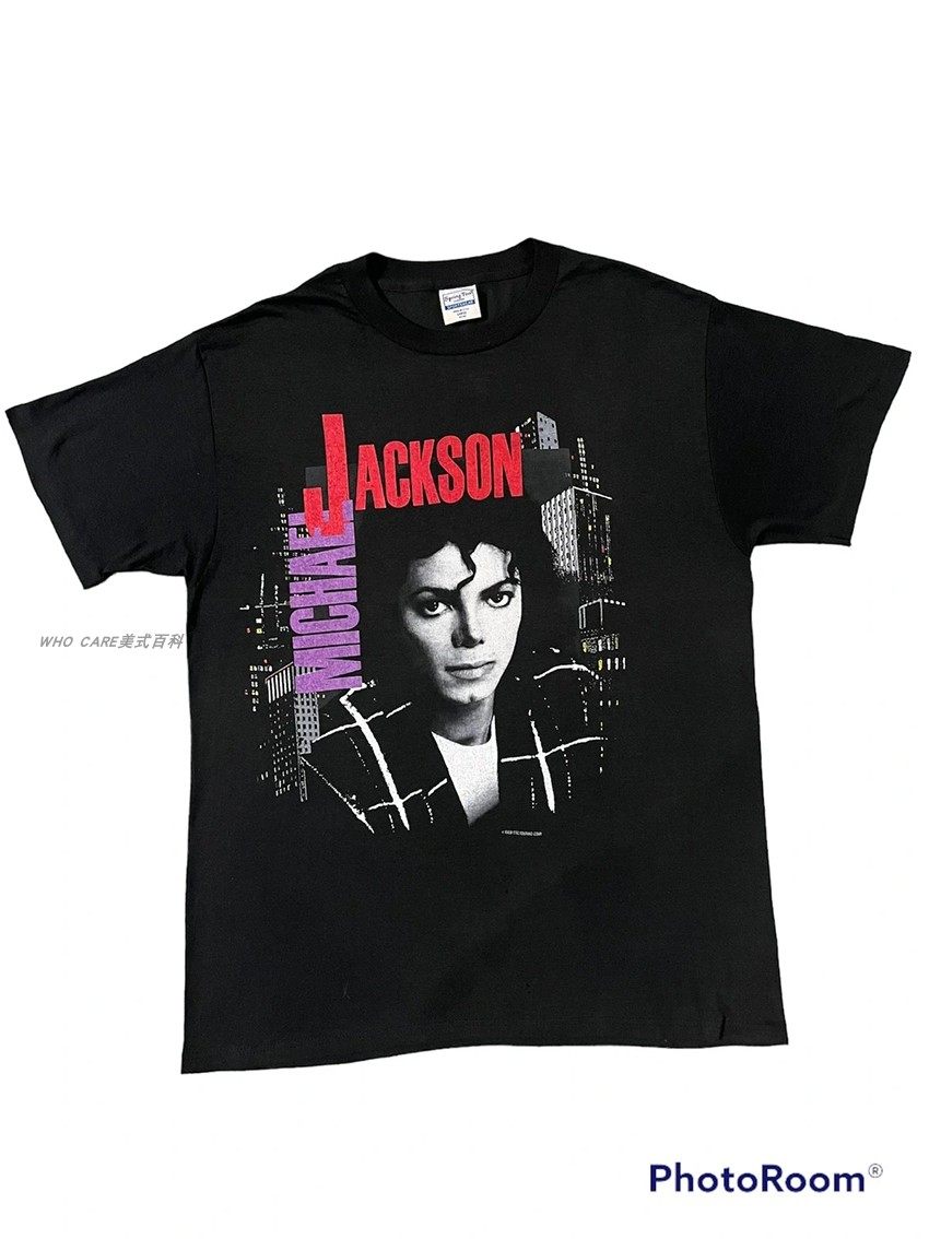 WHO CARE复古大百科美式七十年代高街摇滚迈克尔杰克逊MJ短袖T恤