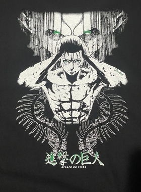 Attack on Titan tee/tshirt Y2K 90S进击的巨人复古做旧短袖T恤