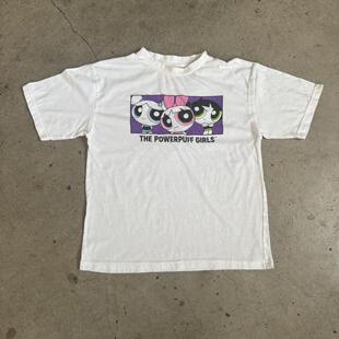 WHO CARE复古大百科the powerpuff girls 飞天小女警高街短袖T恤