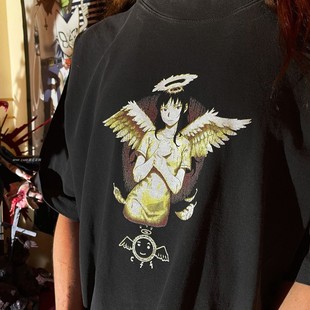 Spray paint Tour Y2K style tee 美潮青春甜妹宽松落肩潮短袖T恤