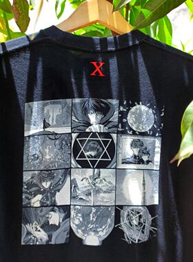 WHO CARE复古大百科Kamui Shiro blacktshirt司狼神威热血动漫短T