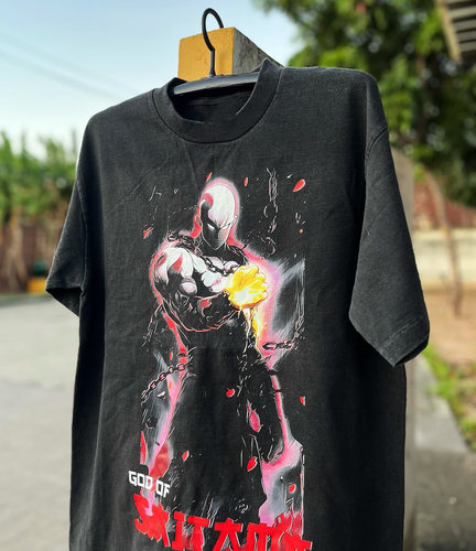 WHO CARE复古大百科One-Punch Man blacktee一拳超人热漫短袖T恤