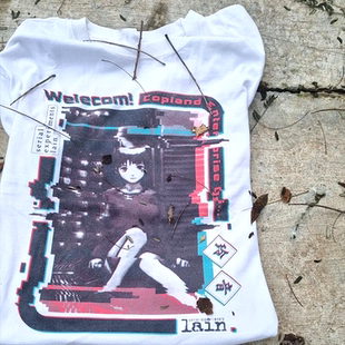 WHO CARE复古大百科  连续实验lain流行铃音宽松男女同款短袖T恤