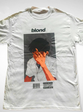 WHO CARE复古大百科 Blond金发 印花动漫短袖T恤 宽松圆领百搭