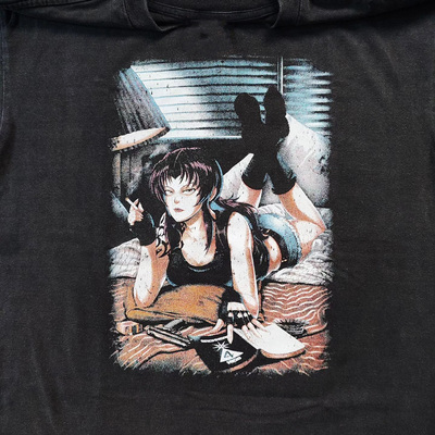 WHO CARE复古大百科BLACK LAGOON blacktee企业佣兵嘻哈高街短T